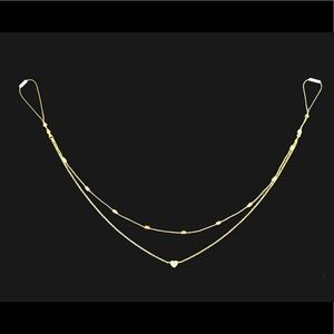 Adjustable non-piercing nipple necklace stainless steel gold pleaded